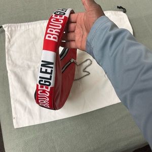 Bruce Glen Logo Mini Egg bag red black and white